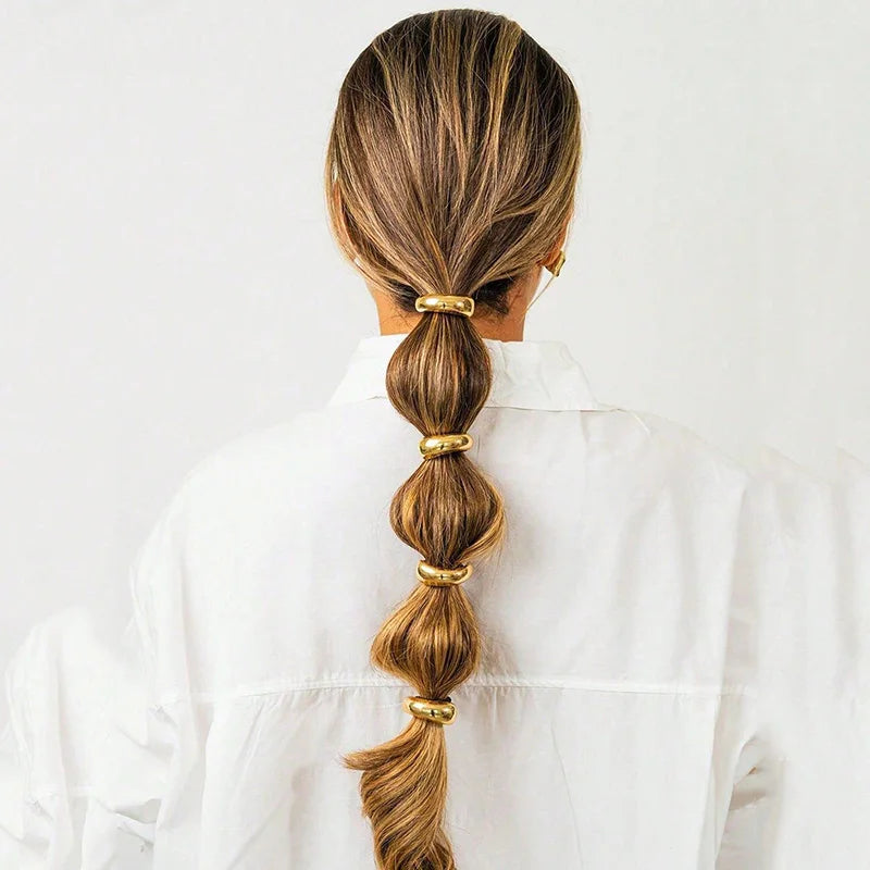 Voluminous Gold-Accented Hair Bands