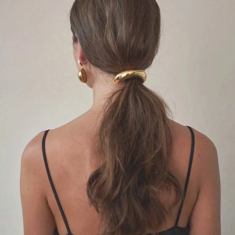 Voluminous Gold-Accented Hair Bands