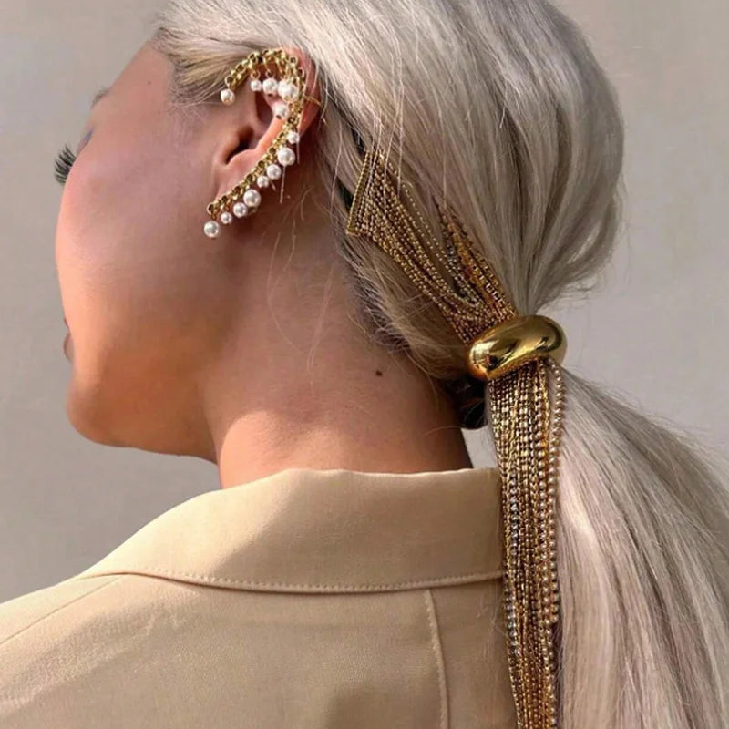 Voluminous Gold-Accented Hair Bands