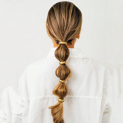 Voluminous Gold-Accented Hair Bands